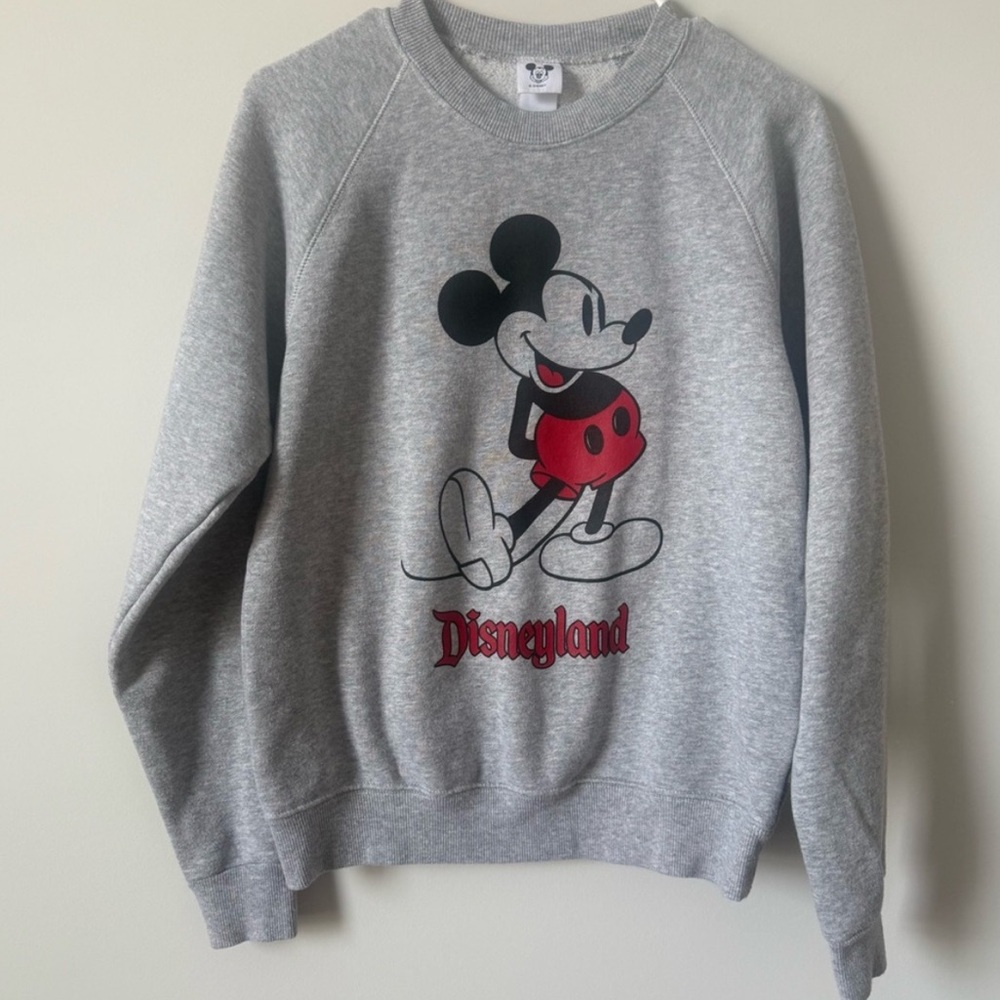 NWOT Disney Disneyland Gray Mickey Mouse Sweater Crewneck Size XS